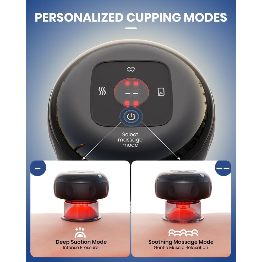 EURPMASK Choose the color of europe 2 Pack 5-in-1 Electric Cupping Kit with Red - Picture 5 of 6